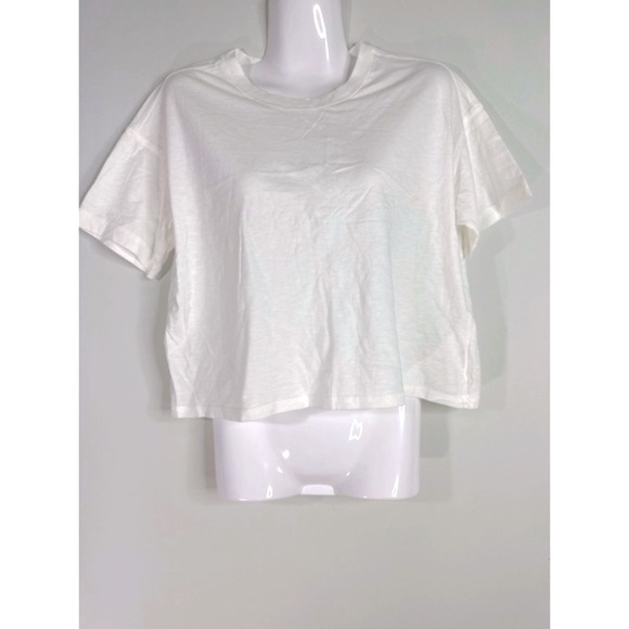 aerie Tops - Aerie Women's Cropped Distressed Collar White‎ Top XS NWT